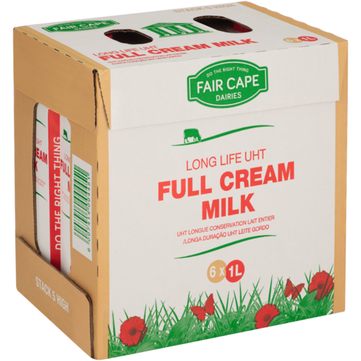 6 x 1 litre Fair Cape Full Cream Milk