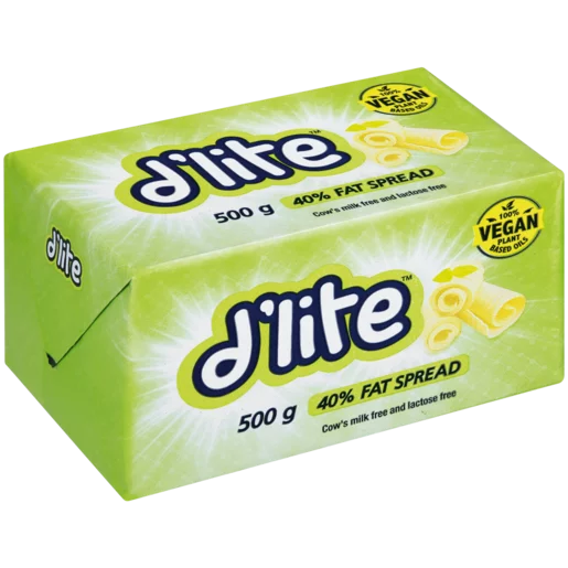 D'Lite 40% Fat Spread Brick Butter  500g