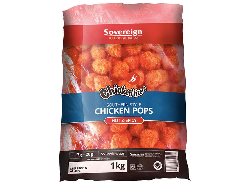 Sovereign Chicken'Tizers Chicken Pops Hot & Spicy 1kg