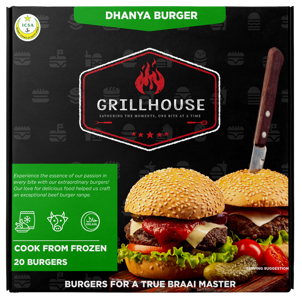 Grill House - Dhanya Meaty Burgers - Box of 20